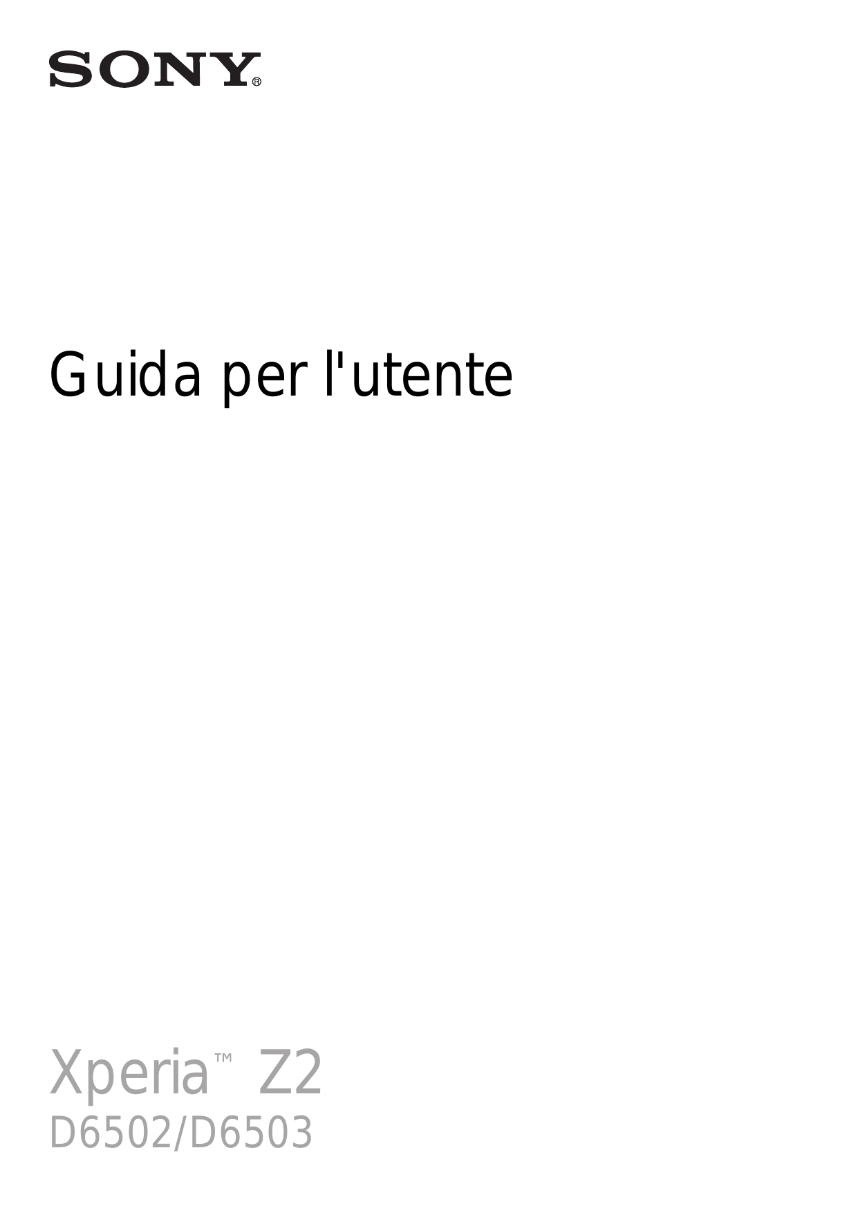 Guida per l'utenteXperia™ Z2D6502/D6503