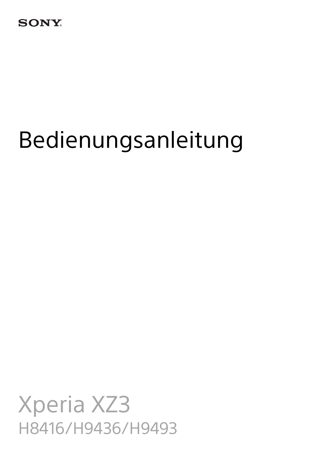 BedienungsanleitungXperia XZ3H8416/H9436/H9493