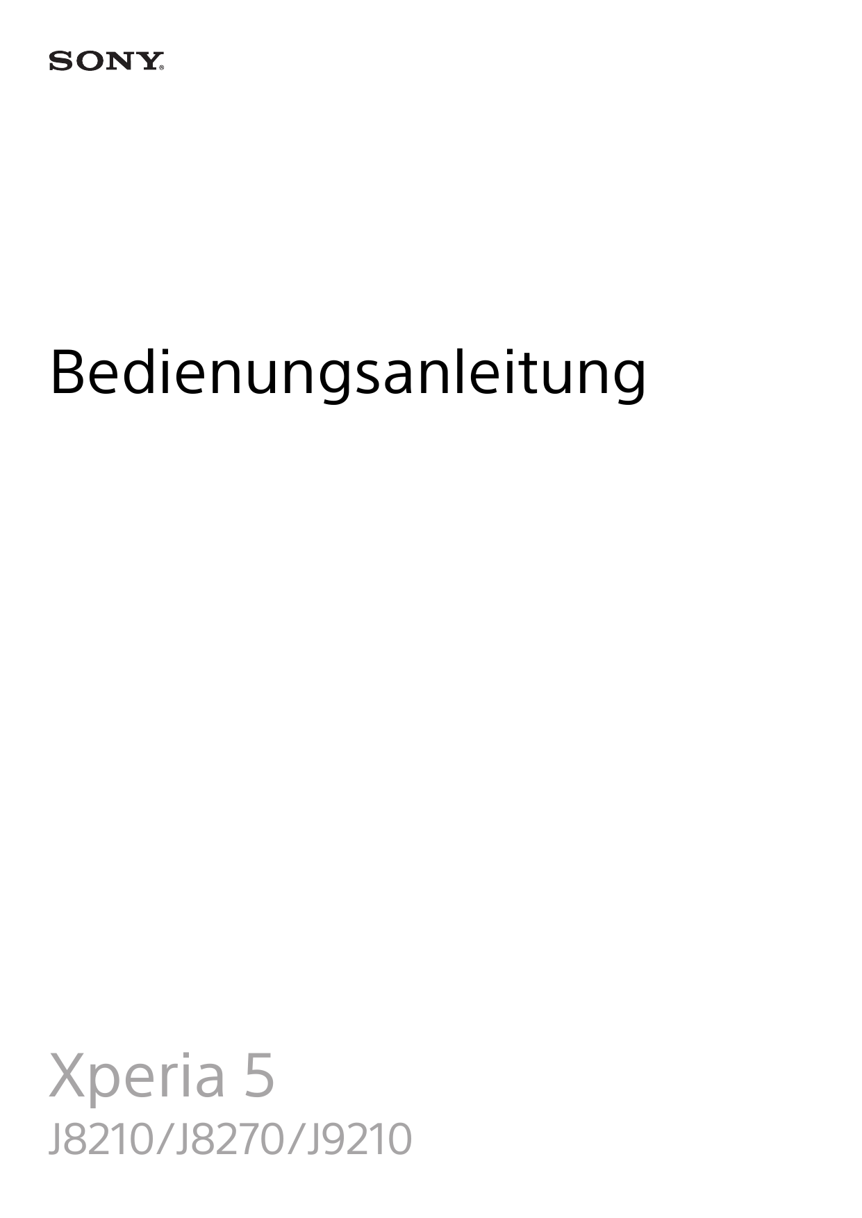 BedienungsanleitungXperia 5J8210/J8270/J9210