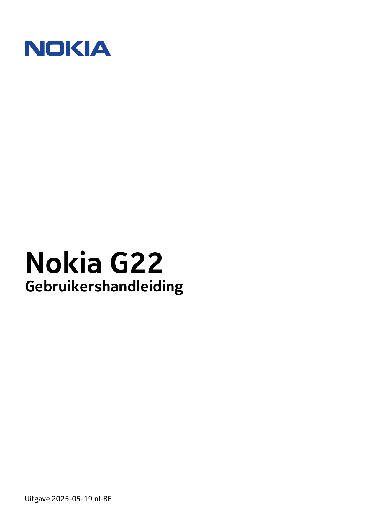 Nokia G22GebruikershandleidingUitgave 2025-05-19 nl-BE