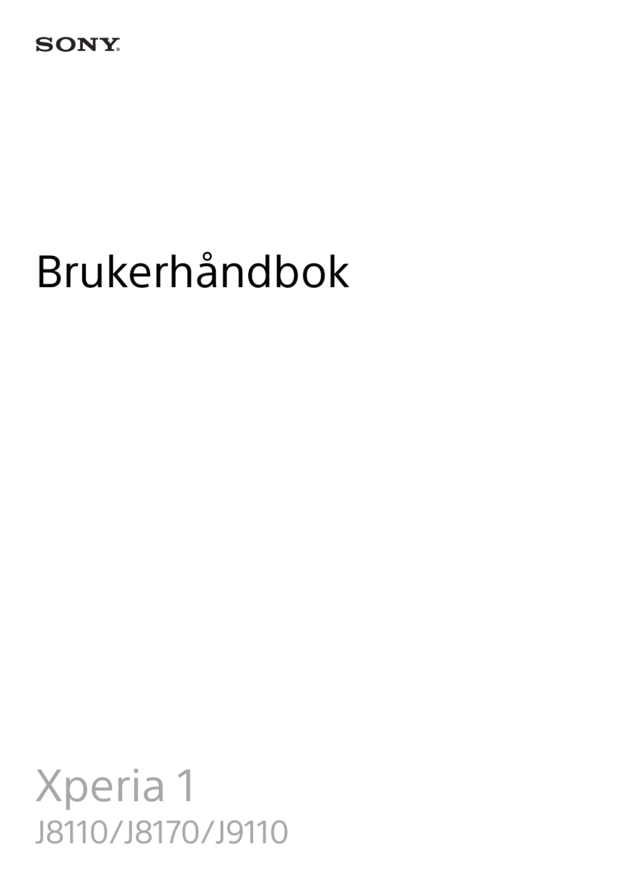 BrukerhåndbokXperia 1J8110/J8170/J9110