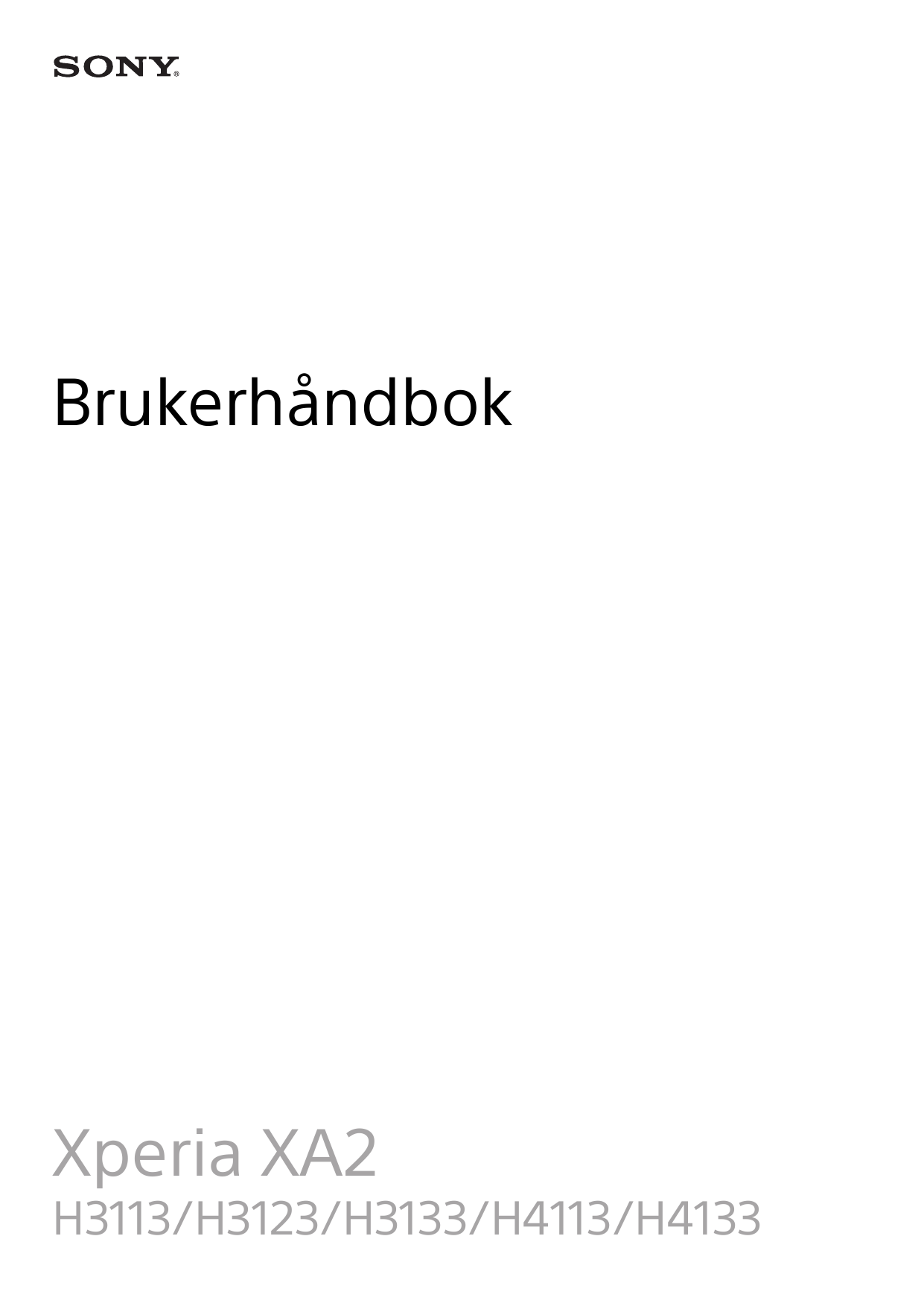 BrukerhåndbokXperia XA2H3113/H3123/H3133/H4113/H4133