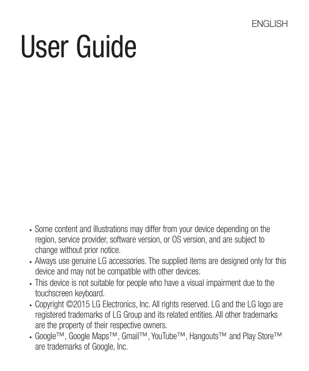 User GuideENGLISHSome content and illustrations may differ from your device depending on theregion, service provider, software v