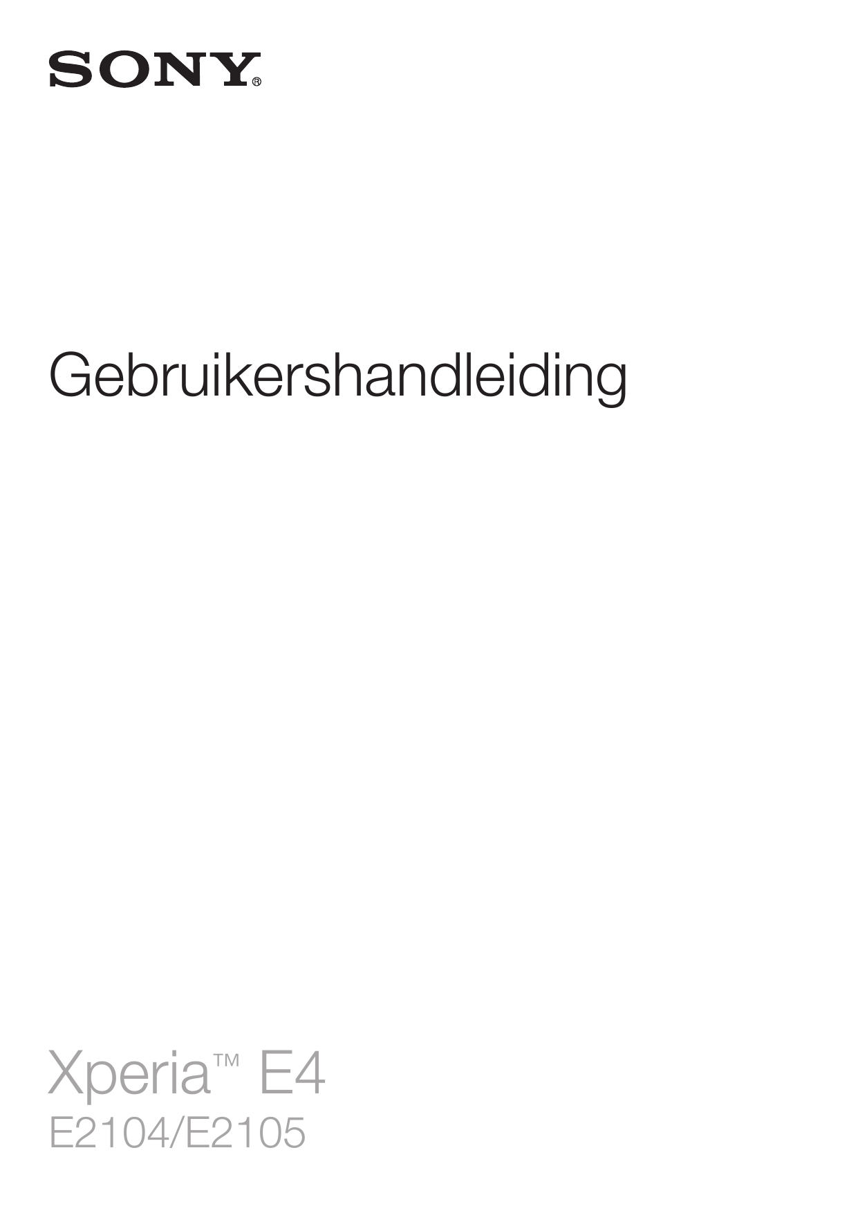 GebruikershandleidingXperia™ E4E2104/E2105