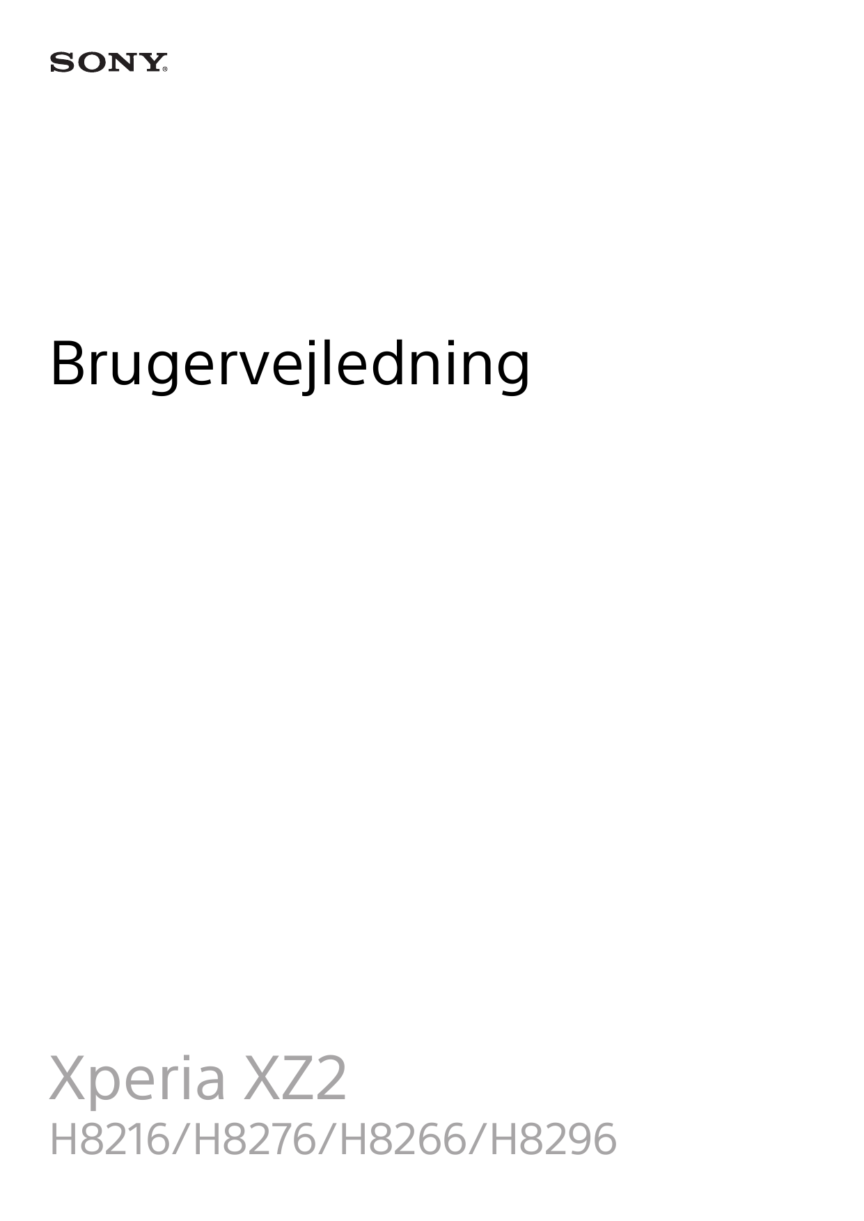 BrugervejledningXperia XZ2H8216/H8276/H8266/H8296