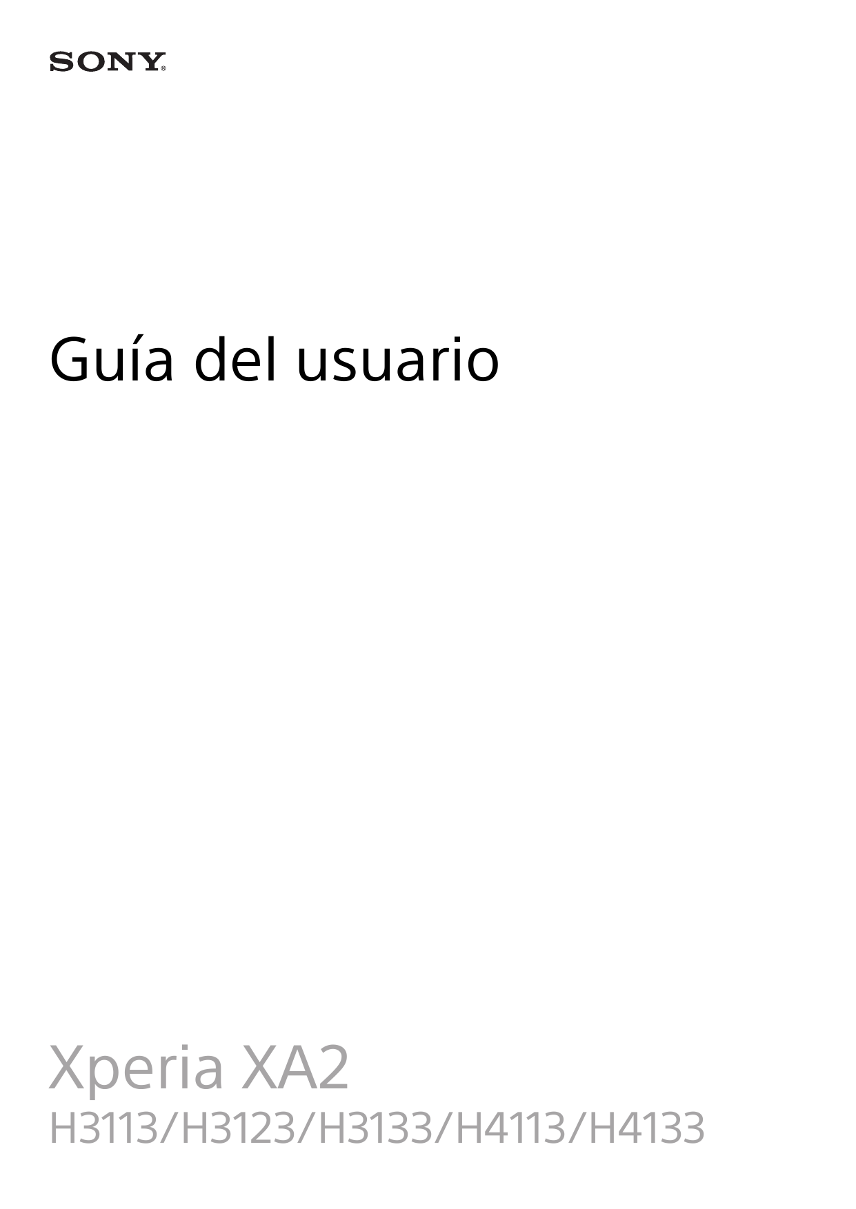 Guía del usuarioXperia XA2H3113/H3123/H3133/H4113/H4133
