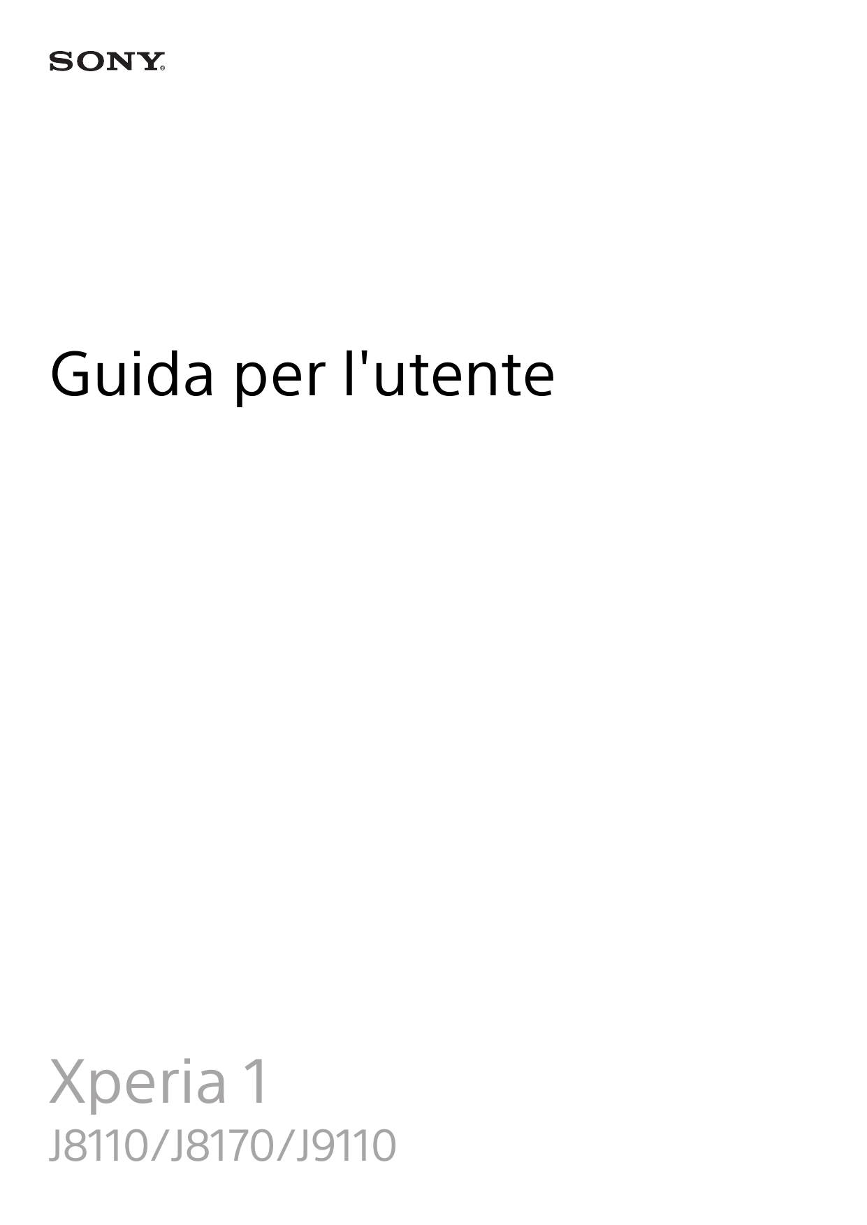 Guida per l'utenteXperia 1J8110/J8170/J9110