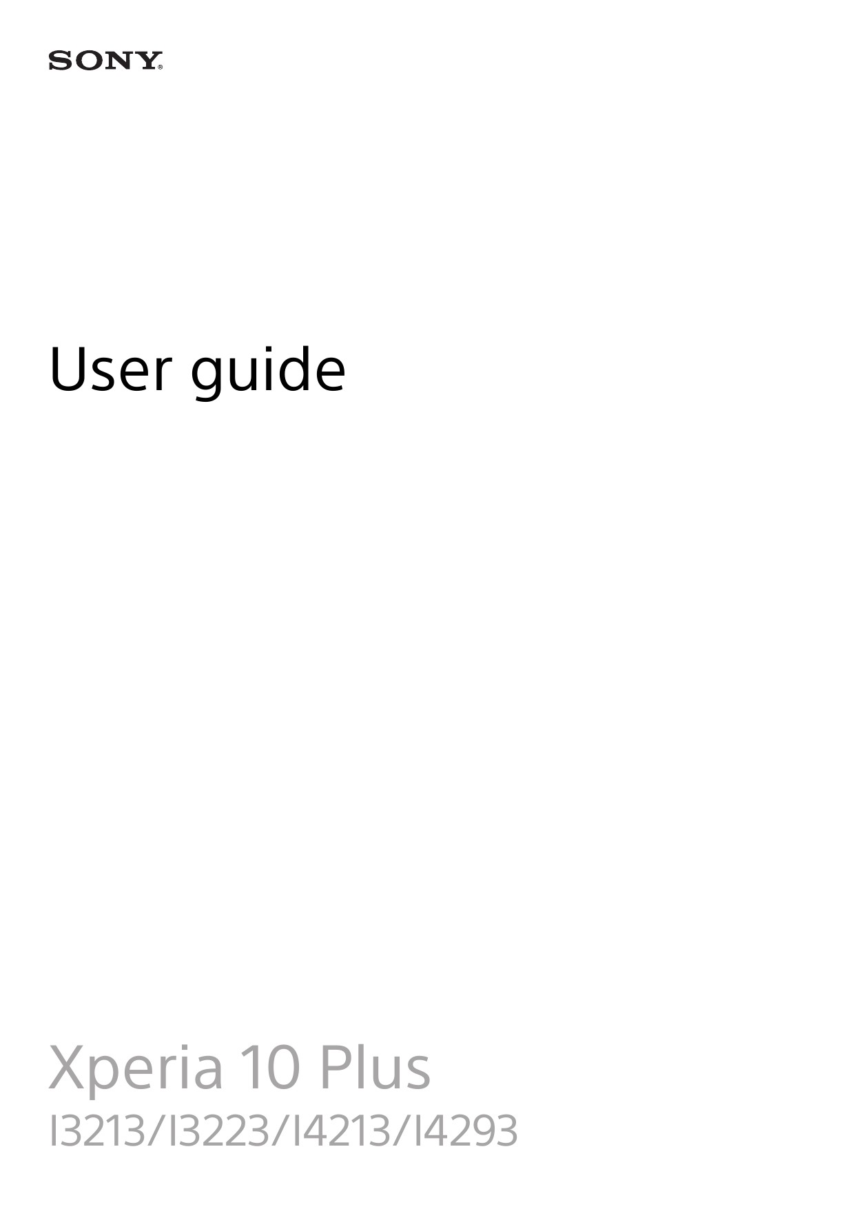 User guideXperia 10 PlusI3213/I3223/I4213/I4293