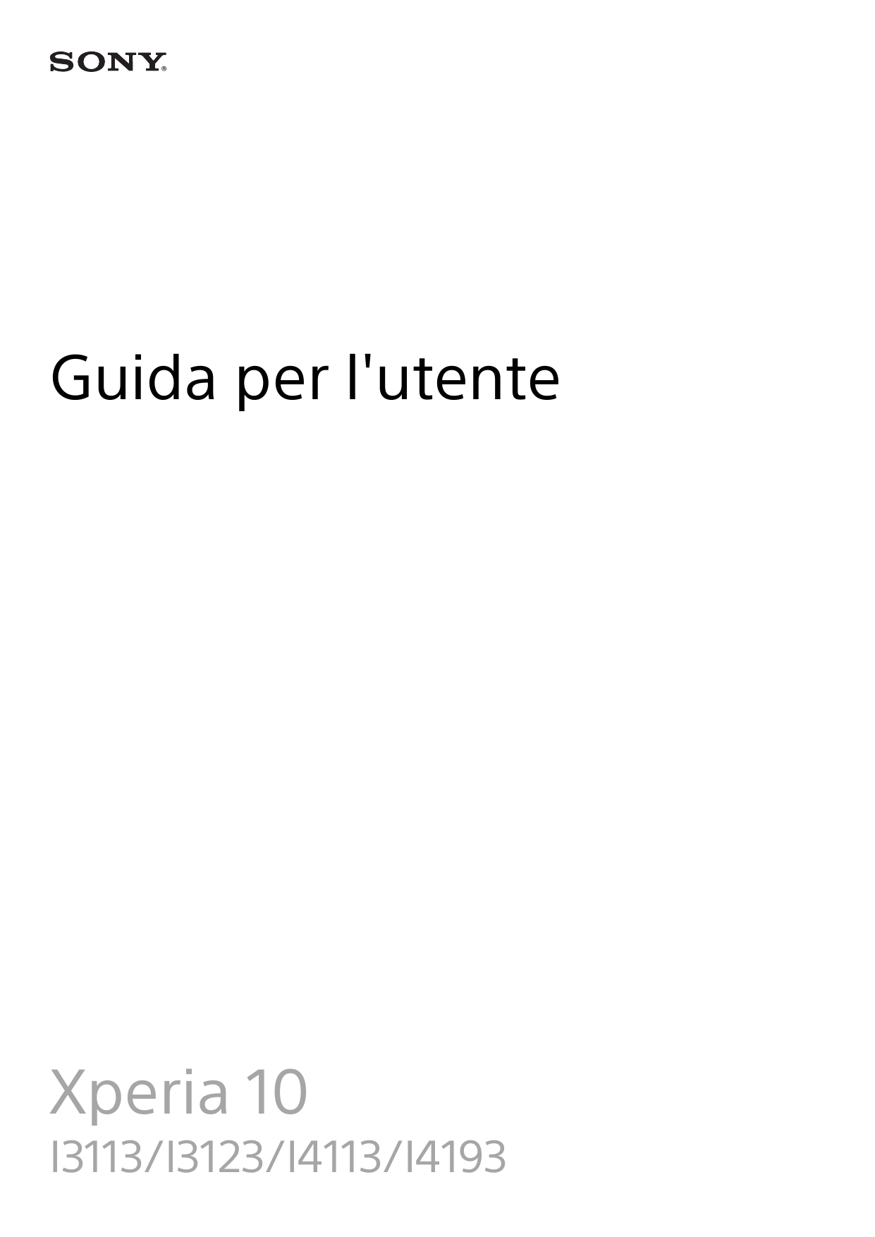 Guida per l'utenteXperia 10I3113/I3123/I4113/I4193