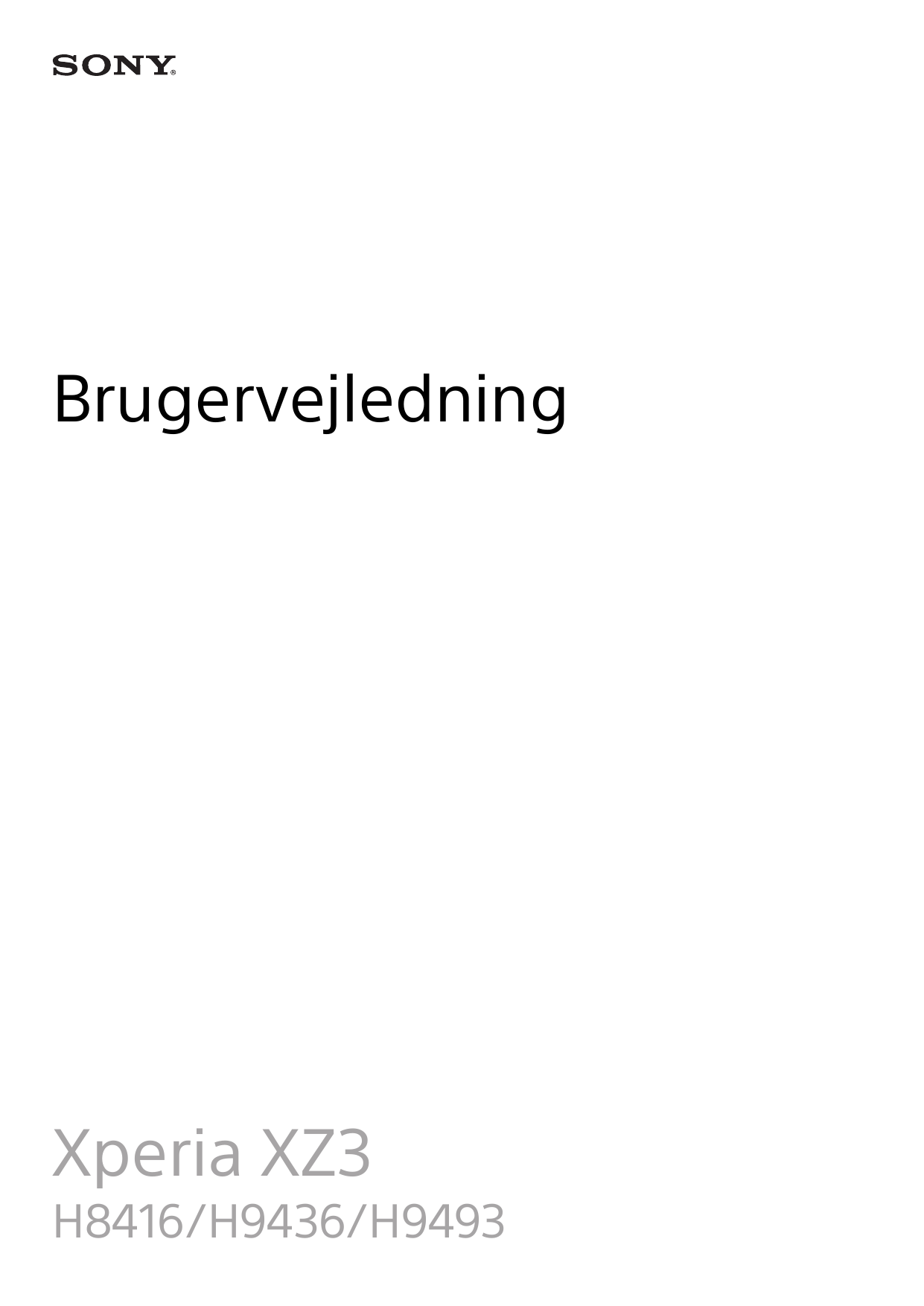 BrugervejledningXperia XZ3H8416/H9436/H9493