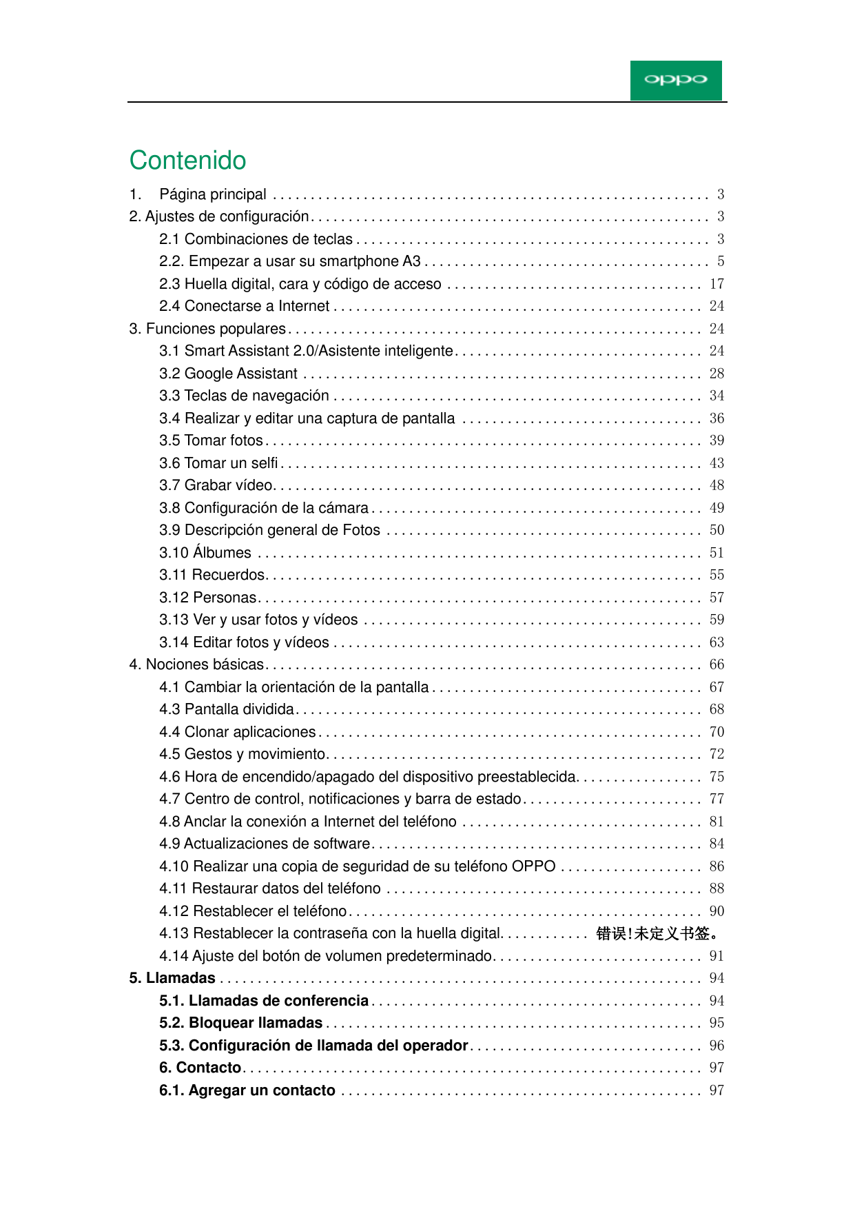 Contenido1. Página principal .......................................................... 32. Ajustes de configuración ...........