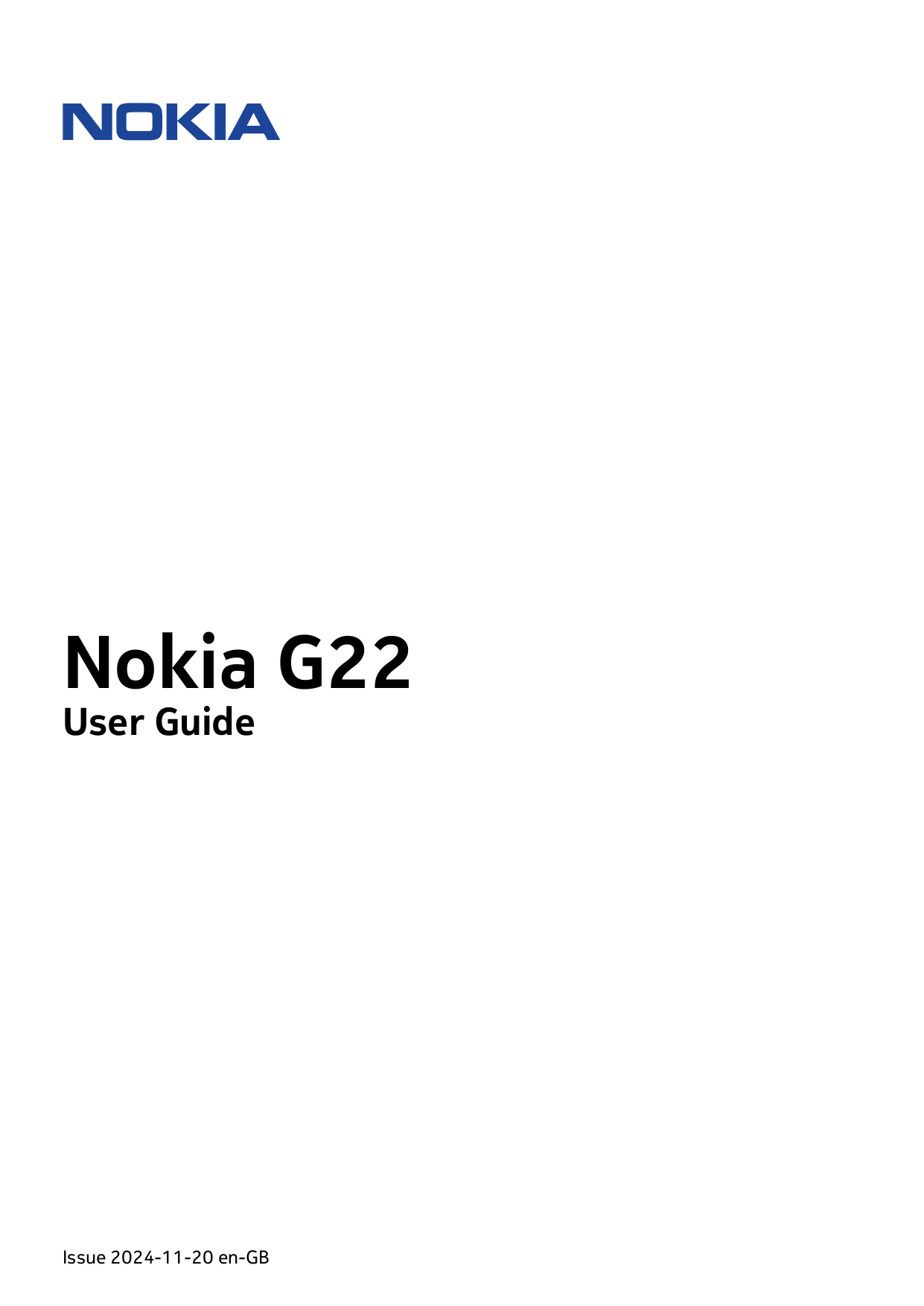Nokia G22User GuideIssue 2024-11-20 en-GB