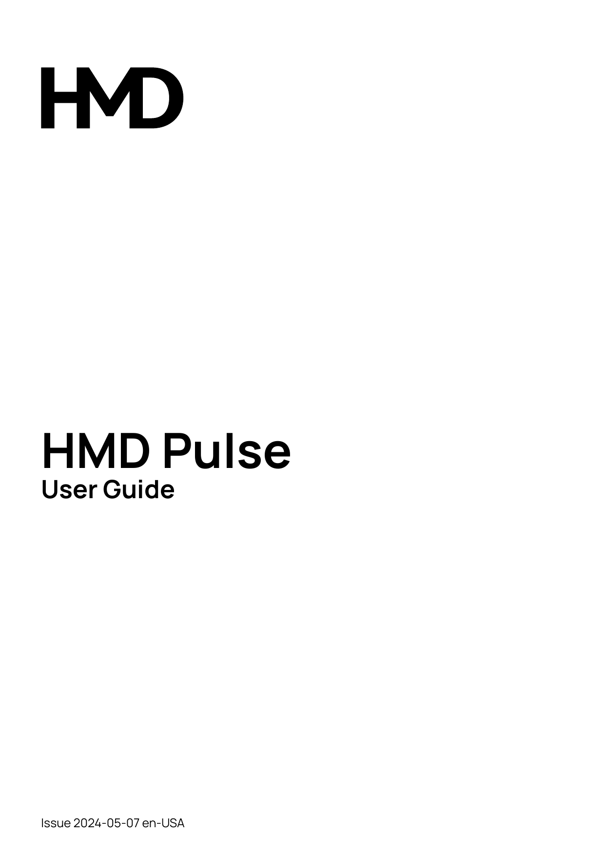 HMD PulseUser GuideIssue 2024-05-07 en-USA