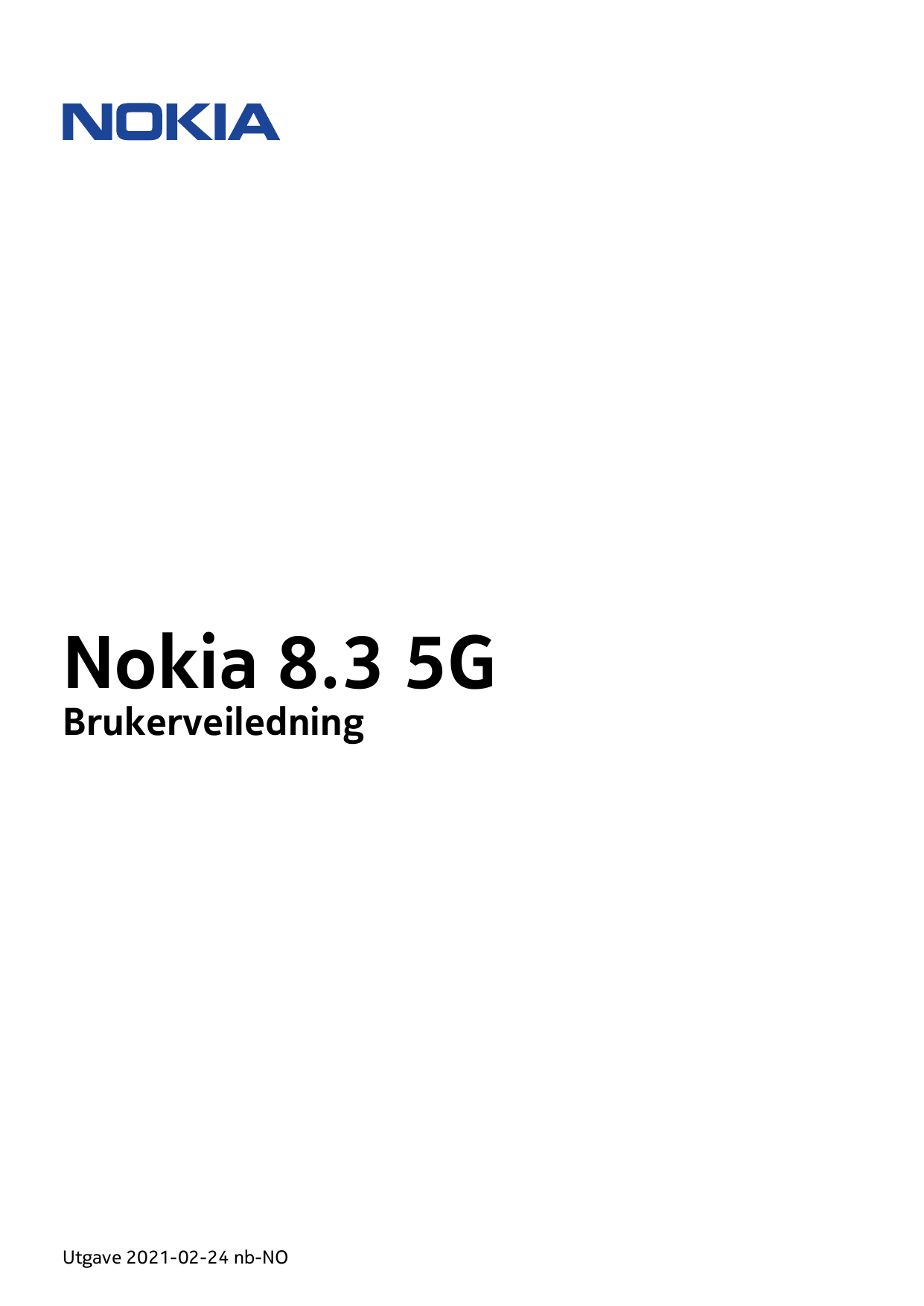 Nokia 8.3 5GBrukerveiledningUtgave 2021-02-24 nb-NO