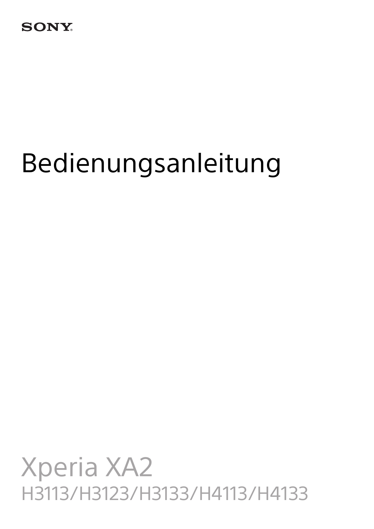 BedienungsanleitungXperia XA2H3113/H3123/H3133/H4113/H4133