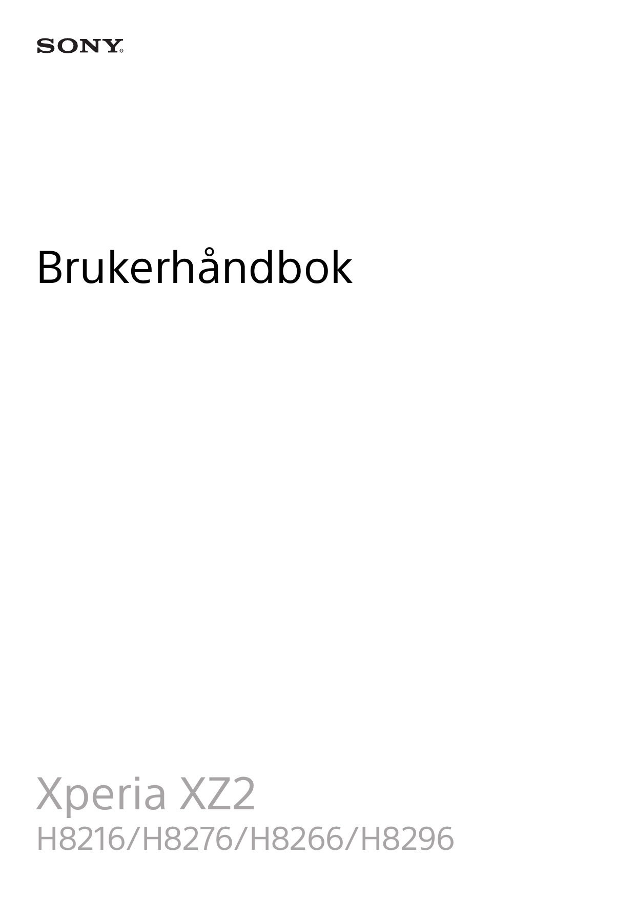 BrukerhåndbokXperia XZ2H8216/H8276/H8266/H8296