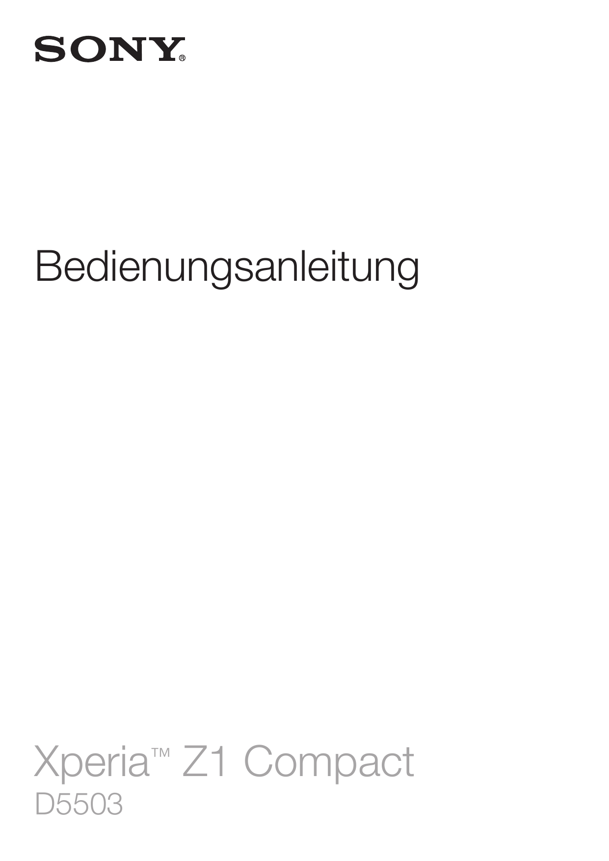 BedienungsanleitungXperia™ Z1 CompactD5503